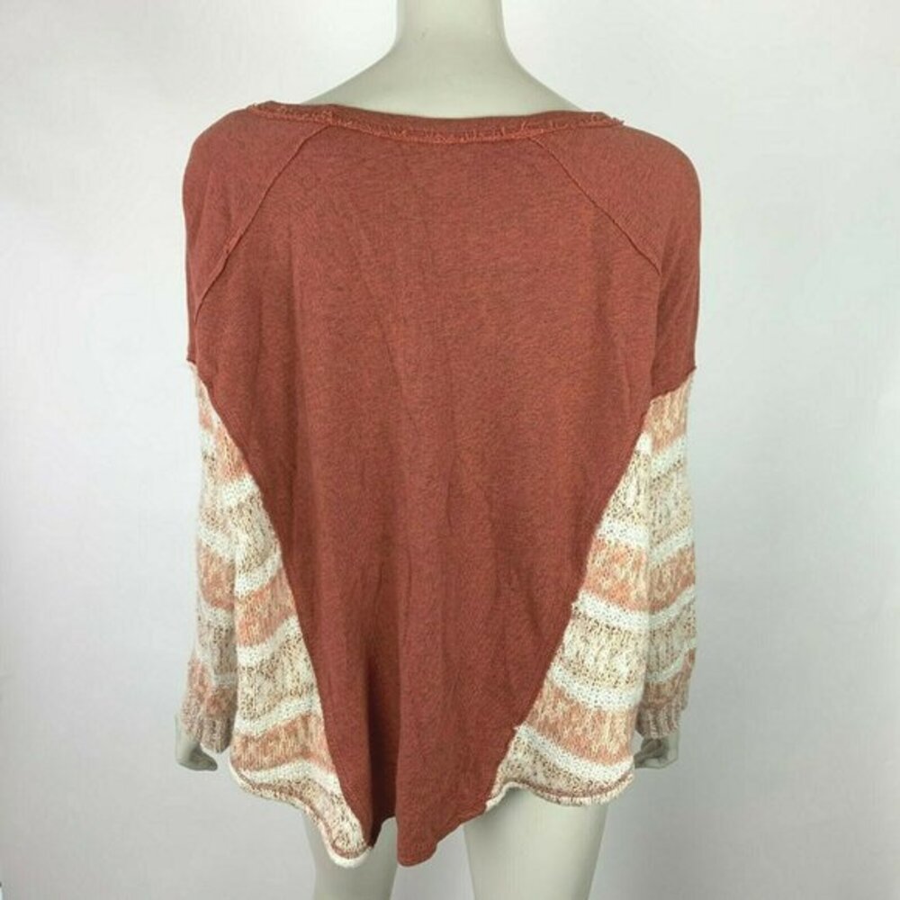Free People Pullover Terri Knit Sleeve Crew Neck - Picture 2 of 10